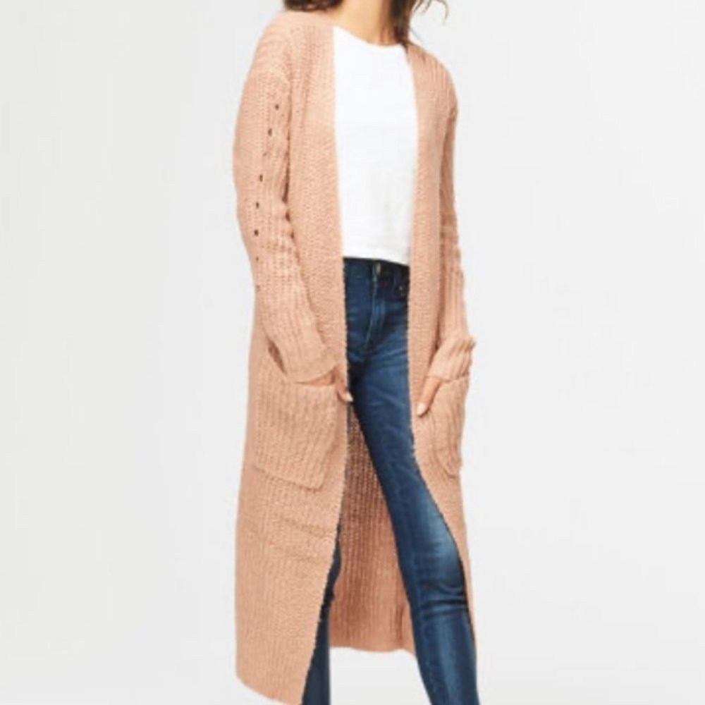 Copper/ Orange Duster Cardigan with Metallic Shimmer